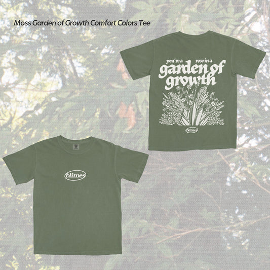 Blimes - Garden of Growth, Moss, Heavyweight, Short Sleeve T-Shirt